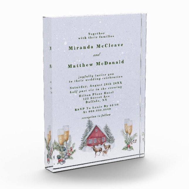Winter Wonderland Keepake Wedding Einladung Fotoblock (Links)