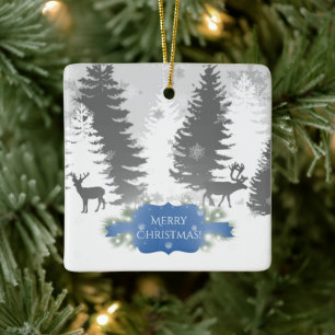 Winter Wonderland Keramik Ornament - Blau