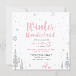 Winter Wonderland Kindergeburtstag Einladung - Mäd