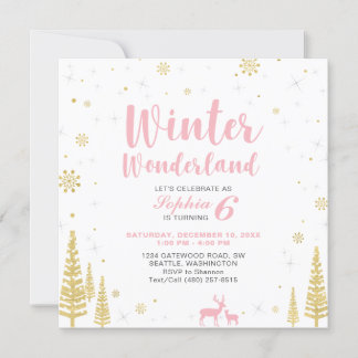 Winter Wonderland Kindergeburtstag Einladung - Mäd