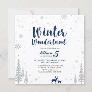 Winter Wonderland - Kindergeburtstagseinladung - J Einladung