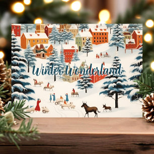 Winter Wonderland Klassische Weihnachtsszene Feiertagskarte