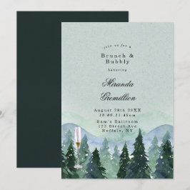 Winter Wonderland Landschaft Brunch und Bubbly Einladung