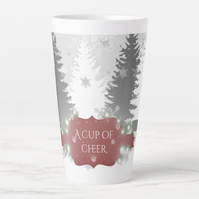 Winter Wonderland Latte Tasse - Rot (Vorderseite)