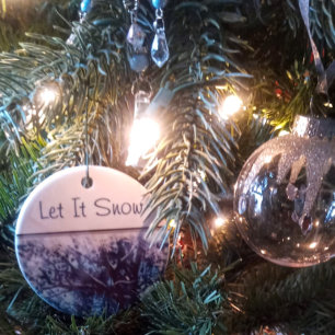 Winter Wonderland "Let it Snow" Schmuckanhänger Keramikornament