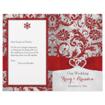 Winter Wonderland Liebe Hearts Wedding Program - R