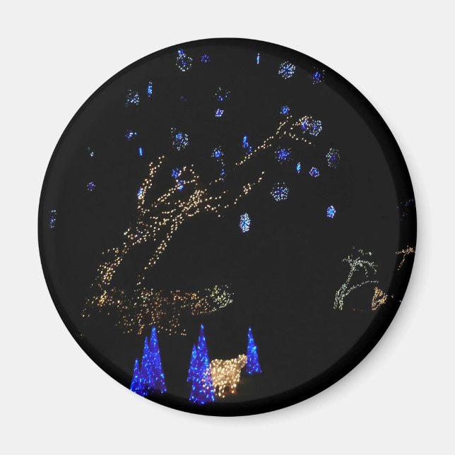 Winter Wonderland Lights Blau und Weiß Urlaub Magnet (Vorne)