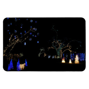 Winter Wonderland Lights Blau und Weiß Urlaub Magnet