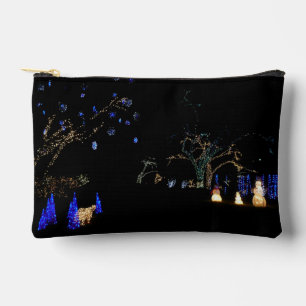 Winter Wonderland Lights Blau und Weiß Urlaub Zubehörtasche