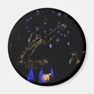 Winter Wonderland Lights Blue and White Holiday Magnet