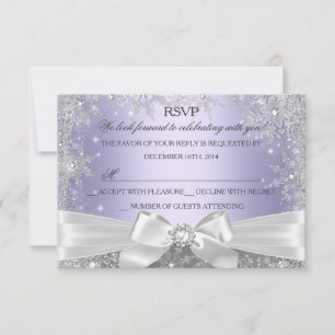 Winter Wonderland Lila RSVP Karte