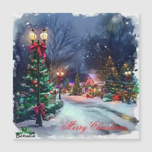 Winter Wonderland Magnetische Weihnachtskarte Magnetkarte