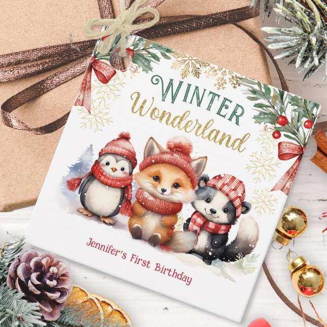 Winter Wonderland Niedliche Schneefälle Geburtstag Geschenkanhänger (Von Creator hochgeladen)