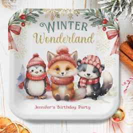 Winter Wonderland Niedliche Schneefälle Geburtstag Pappteller