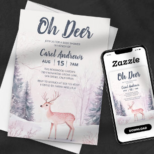 Winter Wonderland Oh Deer Babyparty Einladung