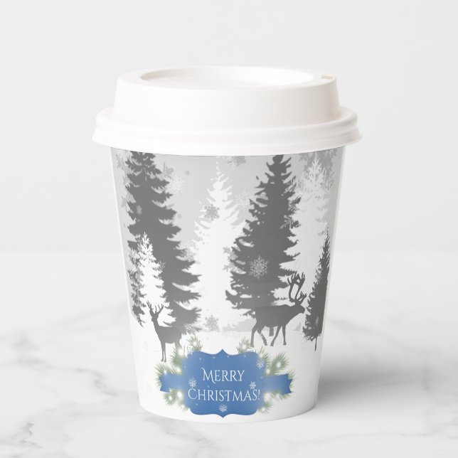 Winter Wonderland Paper Cup - Blau Pappbecher (Vorderseite)