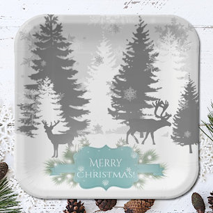 Winter Wonderland Paper Plate - Aquamarin Pappteller