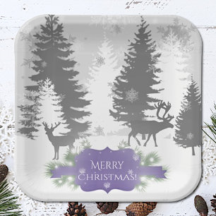 Winter Wonderland Paper Plate - Lila Pappteller