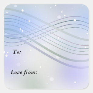 Winter Wonderland Pastel Ribbons Quadratischer Aufkleber