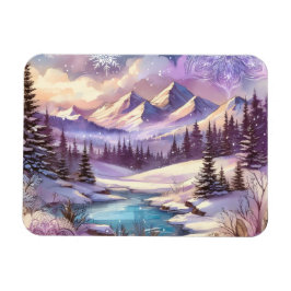 Winter Wonderland Patterns of Nature Mountain Lake Magnet