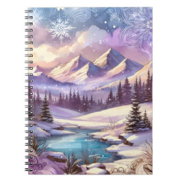 Winter Wonderland Patterns of Nature Mountain Lake Notizblock