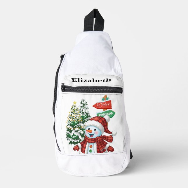 Winter Wonderland - Personalized Crossbody Bag (Vorderseite)