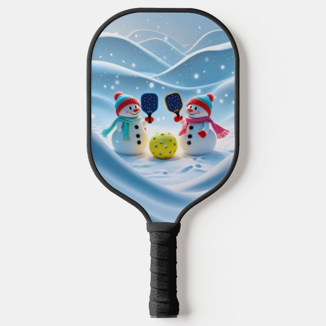 Winter Wonderland Pickleball - Schneewitz auf dem  Schläger (Vorderseite)