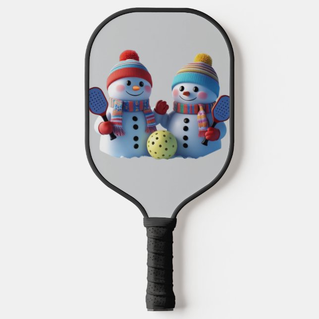 Winter Wonderland Pickleball - Schneewitz auf dem  Schläger (Vorderseite)