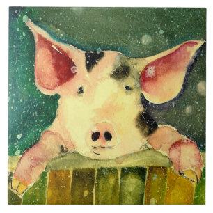 Winter Wonderland Pig Keramik Küche Tile Fliese