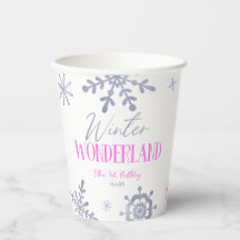 Winter Wonderland Pink Snowflake Geburtstagsparty