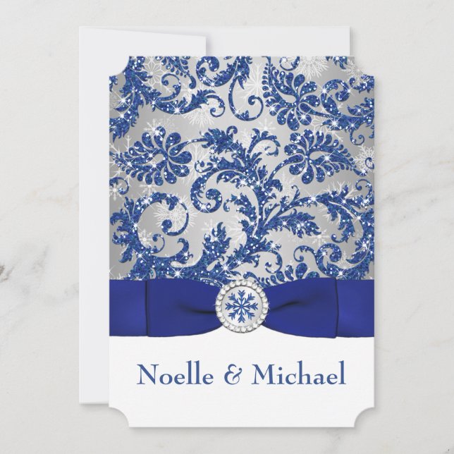 Winter Wonderland, PRINTED Buckle Invite - Blue #2 Einladung (Vorderseite)