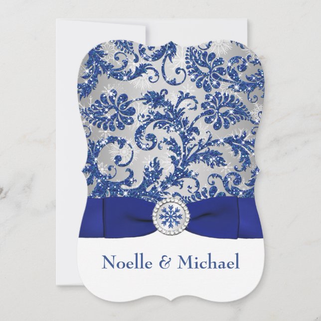Winter Wonderland PRINTED Buckle Invite - Blue #2b Einladung (Vorderseite)