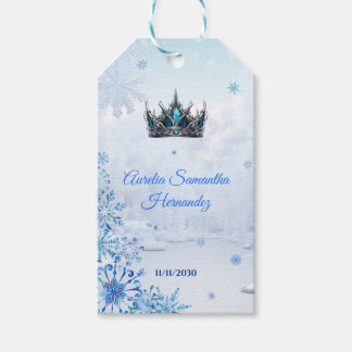 Winter Wonderland Quinceañera Recerdo Geschenkanhänger