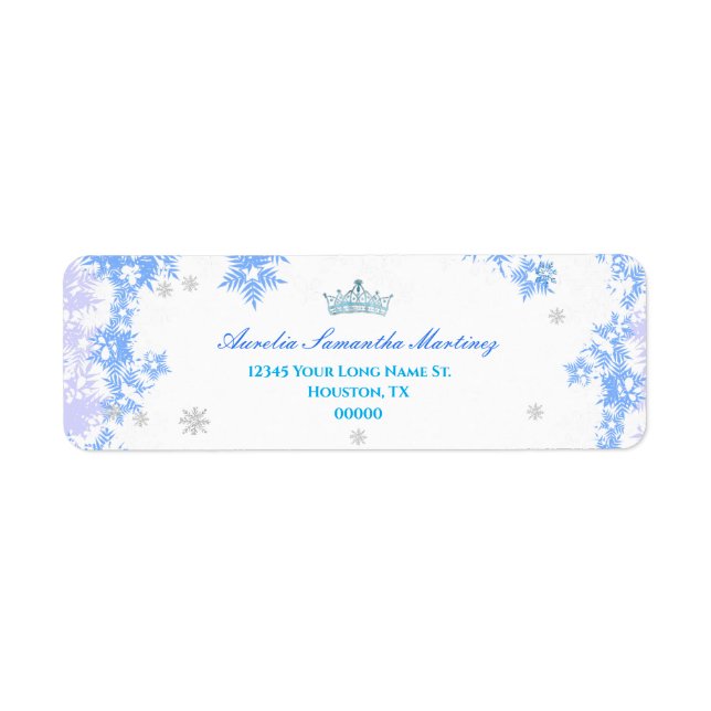 Winter Wonderland Quinceañera Rücksendeadresse (Vorne)