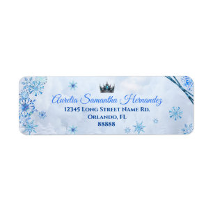 Winter Wonderland Quinceañera Rücksendeadresse