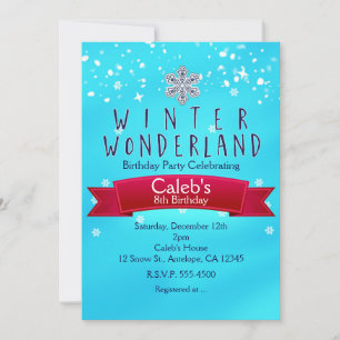 WINTER WONDERLAND Red Ribbon Party Einladung