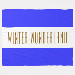 WINTER WONDERLAND Royal Blue White Stripes Fleecedecke