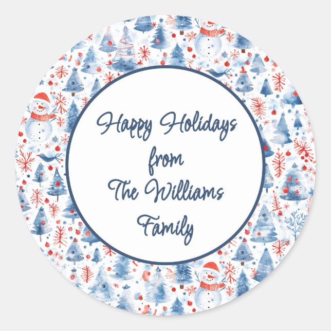 Winter Wonderland Runder Aufkleber (Vorderseite)
