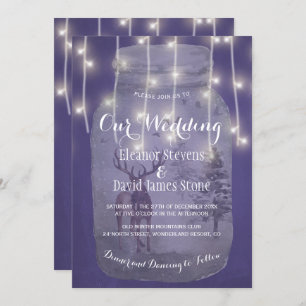 Winter Wonderland Rustic Mason Jar Lights Hochzeit Einladung