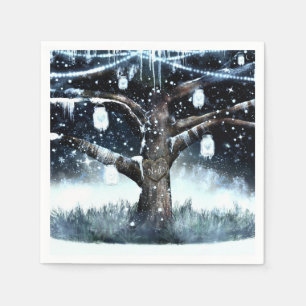 Winter Wonderland Rustikale Baumlichter Mason Gläs Serviette