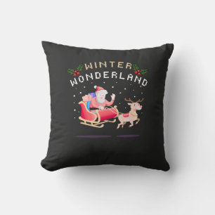 Winter Wonderland Santa-Schlitten Weihnachts-Wurfk Kissen