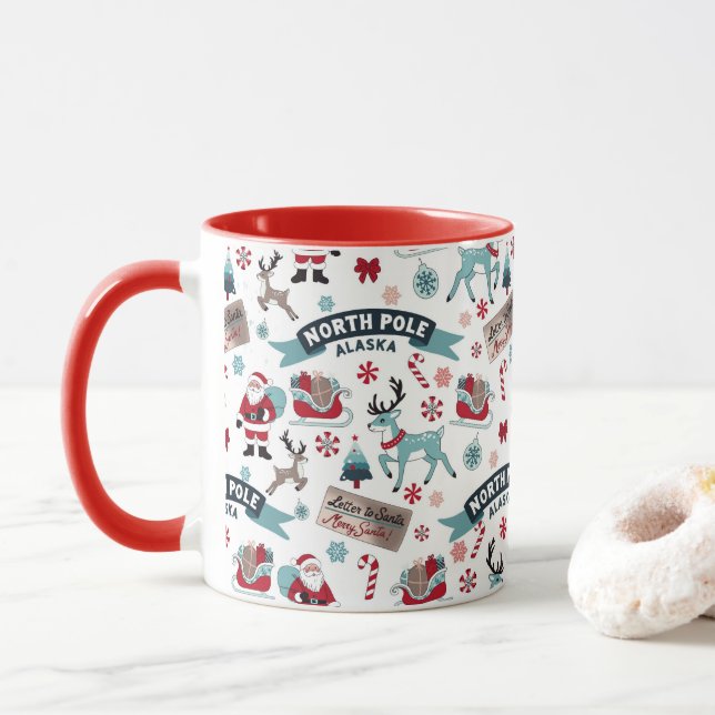 Winter Wonderland - Santa Sleigh und Nordpol Tasse (Mit Donut)