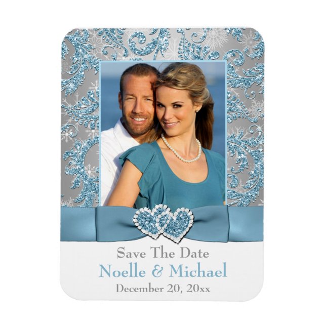 Winter Wonderland Save the Date Foto Magnet (Vertikal)