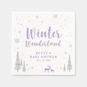 Winter Wonderland Schnee Baby Shower Papier Servie Serviette