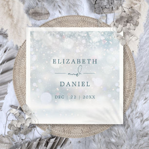 Winter Wonderland Schnee-Hochzeit Danke Serviette