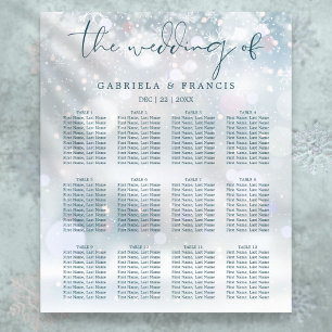 Winter Wonderland Schnee-Hochzeits-Sitzplan Poster