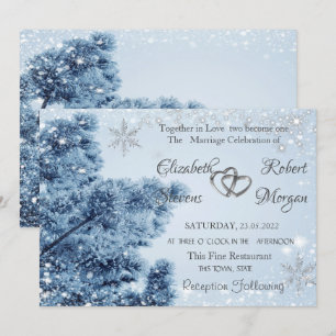 Winter Wonderland,Schnee,Schneeflocken Hochzeit Einladung