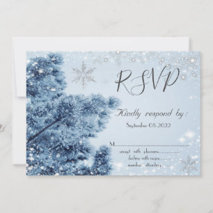 Winter Wonderland,Schnee, Schneeflocken RSVP Einladung