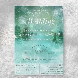 Winter Wonderland Schnee Wald Hochzeit Einladung
