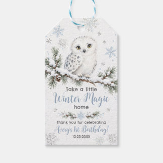 Winter Wonderland Schneeeule Arktisches Tier Gebur Geschenkanhänger